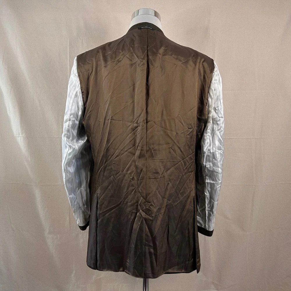 Jack Victor 46L Vitalewood Sport Coat 100% Wool Brown Houndstooth Three Button